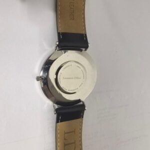 Lorenzen Dilimi beige suede strap with branded backing showing LD logo
