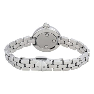 Marc Jacobs Courtney watch viewed from back showing case back and full link bracelet