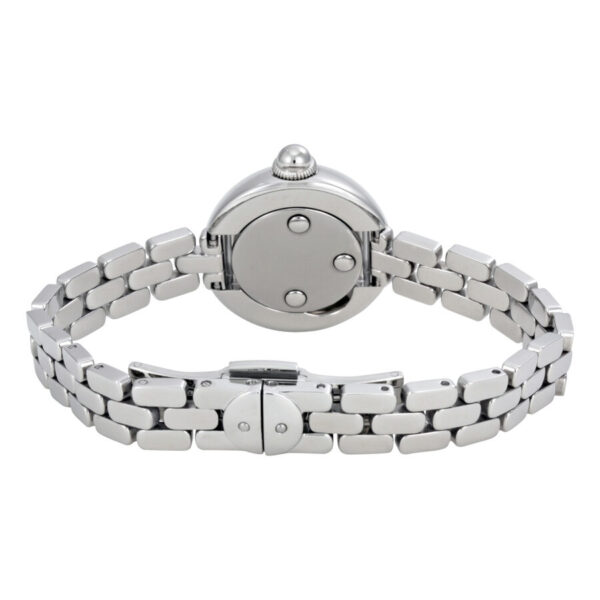 Marc Jacobs Courtney watch viewed from back showing case back and full link bracelet