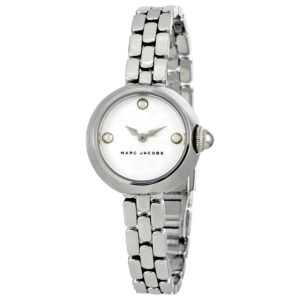 Marc Jacobs Courtney silver-tone watch with white dial and link bracelet