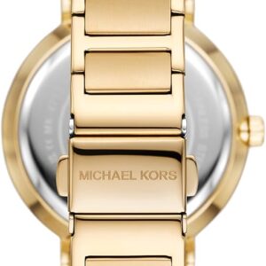 Michael Kors Addyson watch caseback displaying gold-tone alloy bracelet detail