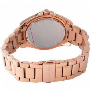 Michael Kors Bradshaw rose gold-tone watch caseback and metal strap