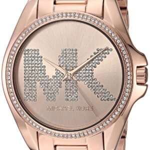 Michael Kors Bradshaw rose gold-tone women's watch with crystal-embellished dial