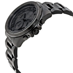 Angled side view of Michael Kors Brecken watch showing case profile and chronograph pushers