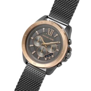 Michael Kors Brecken MK8868 watch displayed flat showing dial and mesh strap