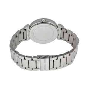 Michael Kors Caitlin MK3355 caseback showing stainless steel with engraved branding