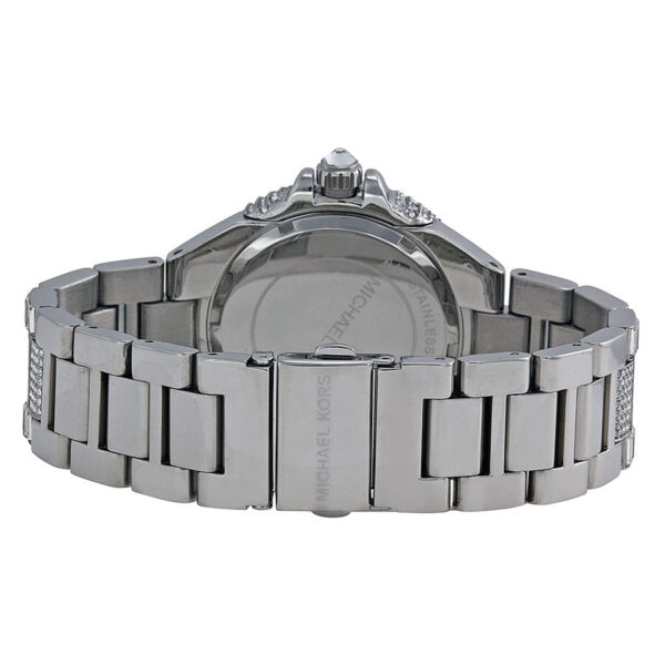 Michael Kors Camille watch caseback with stainless steel silver-tone band