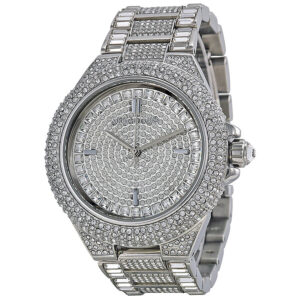 Michael Kors Camille silver-tone women's watch with crystal pave dial and case