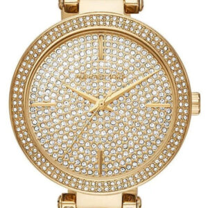 Michael Kors Catelyn MK4674 gold-tone women's watch with full crystal-glitz dial and chain-link strap