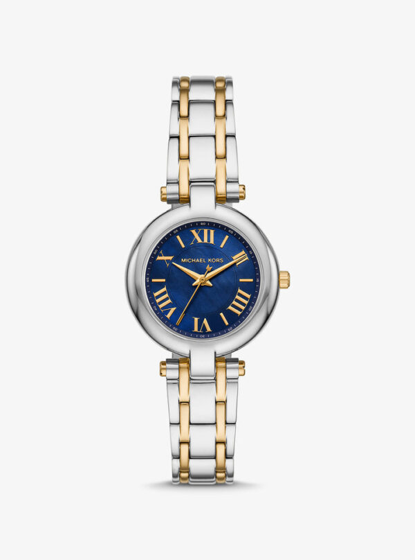 Michael Kors Charleston two-tone women's watch with blue dial and Roman numerals
