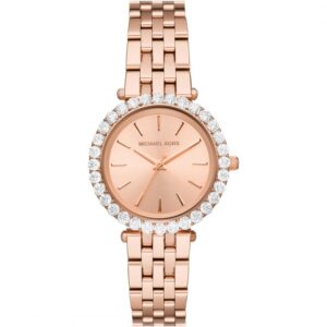Michael Kors Darci rose gold watch with crystal-set bezel and matching bracelet