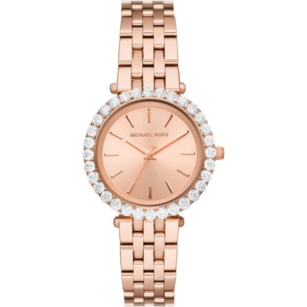 Michael Kors Darci rose gold watch with crystal-set bezel and matching bracelet