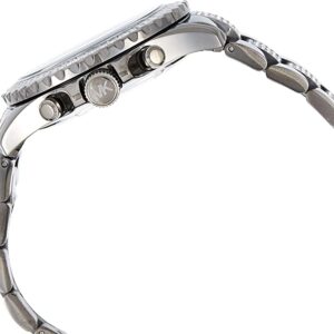Side view of Michael Kors Everest women's watch showing bracelet and chronograph pushers