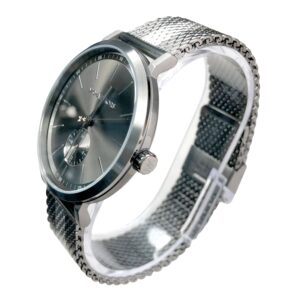 Michael Kors Irving grey watch MK8805 worn on wrist with mesh bracelet