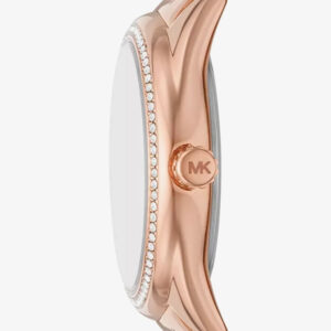 Michael Kors Janelle watch side profile showing rose gold bracelet and case