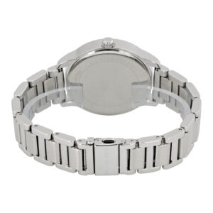 Michael Kors Kinley MK5996 caseback showing stainless steel bracelet and clasp