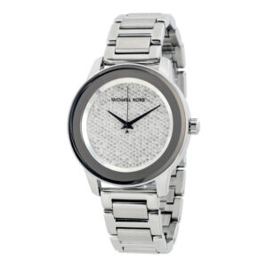 Michael Kors Kinley MK5996 silver-tone men's watch with diamond pave dial