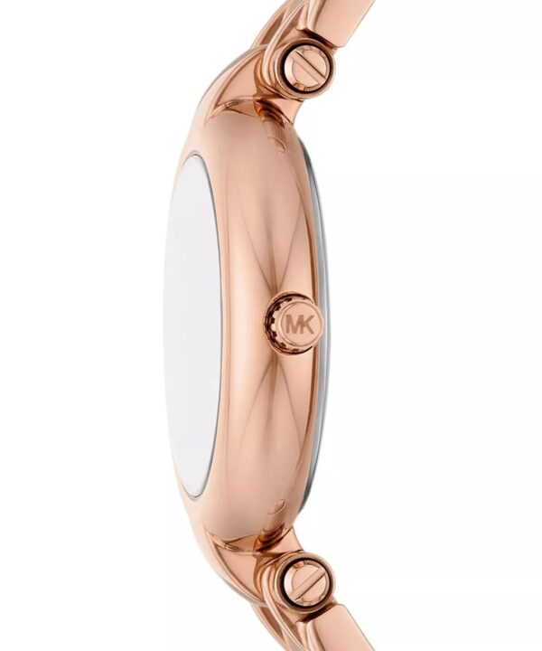 Michael Kors Laney MK4893 side profile showing rose gold case and bracelet