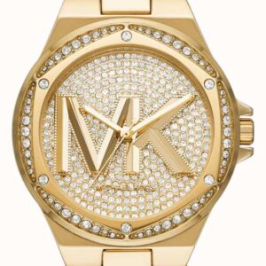 Michael Kors Lennox gold-tone ladies watch with crystal-paved dial and bracelet