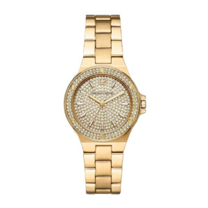 Michael Kors Lennox gold women's watch with crystal-set dial and three-hand movement