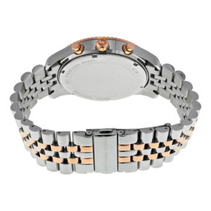 Michael Kors Lexington watch caseback and two-tone stainless steel bracelet