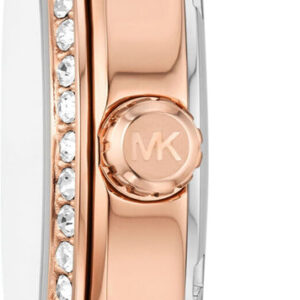Michael Kors Lexington MK1088 side view showing rose gold-tone case and bracelet thickness