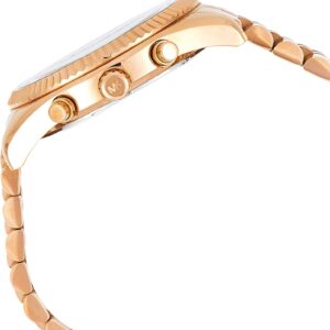 Michael Kors Lexington MK8319 rose gold chronograph watch side profile showing case depth