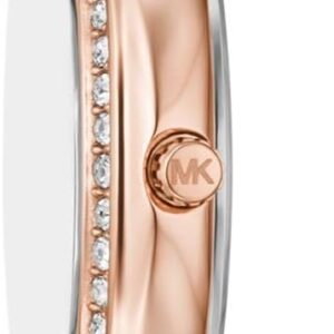Michael Kors Mini Sage rose gold watch side view showing crystal-set bezel and case profile
