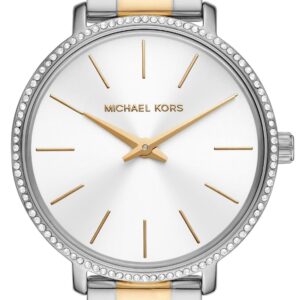 Michael Kors MK1041 Pyper watch with two-tone silver and gold bracelet and crystal bezel