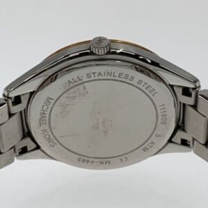 Stainless steel caseback of MK4483 showing model number and specifications