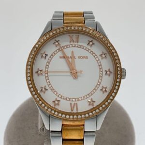 Close-up of MK4483 dial showing Roman numerals and crystal-encrusted bezel