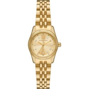 Michael Kors MK4741 Petite Lexington gold-tone watch with champagne dial and crystal bezel