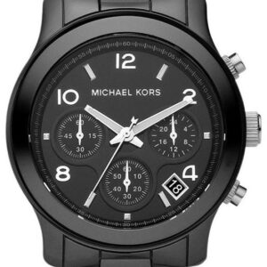 Michael Kors MK5162 black ceramic chronograph women's watch with black bracelet and dial