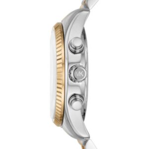 Michael Kors MK7218 Lexington watch side view showing case depth and pushers