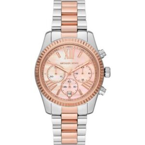 Michael Kors MK7219 Lexington two-tone rose gold and silver chronograph watch with Roman numeral dial