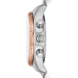 Michael Kors MK7219 Lexington watch side profile showing chronograph pushers and bezel detail