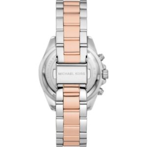 Michael Kors MK7258 Bradshaw watch caseback with two-tone bracelet and pushers