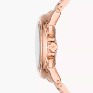 Side view of Michael Kors Camille watch showing rose-gold case profile and bracelet