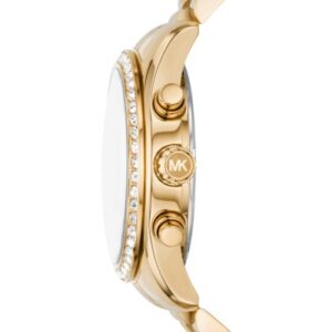 Michael Kors MK7276 Lexington watch side profile showing crystal-set bezel and chronograph pushers
