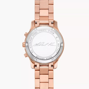 Michael Kors MK7327 watch caseback detail showing serial and branding