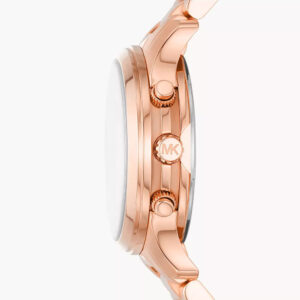 Michael Kors MK7327 rose gold chronograph watch shown from side profile