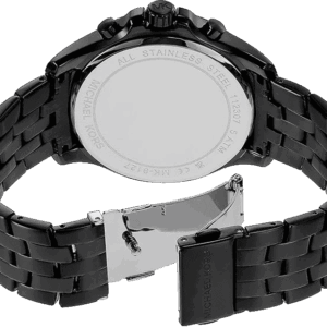 Case back of Michael Kors MK9127 with stainless steel bracelet and deployment clasp