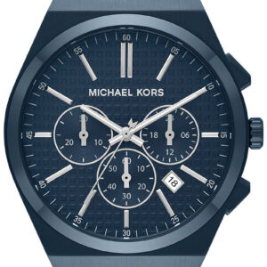 Michael Kors Lennox MK9147 blue-tone chronograph watch with blue dial and steel bracelet