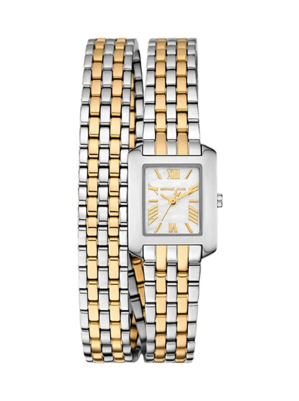 Michael Kors Petite Emery two-tone double wrap ladies watch with silver and gold bracelet