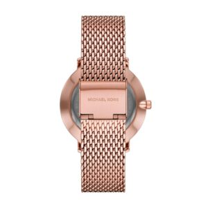 Back view of Michael Kors Pyper watch showing rose gold case back