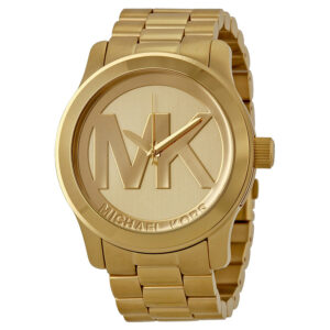 Michael Kors Runway gold-tone women's watch with champagne dial and MK logo