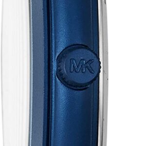 Michael Kors Slim Runway watch side profile showing slim case and MK logo on band