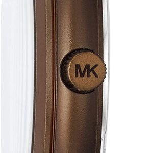 Side profile of Michael Kors Slim Runway brown watch showing case thickness