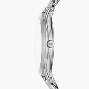 Side profile of Michael Kors MK7474 watch showing thin case and bracelet detail