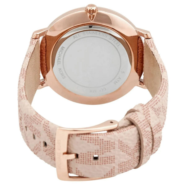 Michael Kors Pyper caseback showing stainless steel with model number 2859 engraving